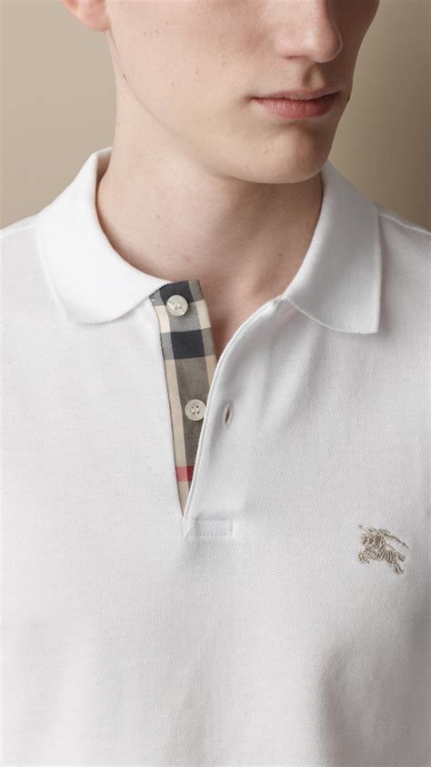 burberry white polo shirt mens|Burberry long sleeve polo men's.